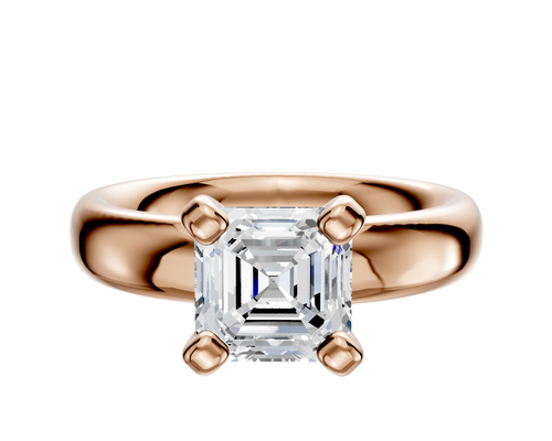 14K Rose Gold 4 Prong Classic Dome 4.0mm Engagement Ring