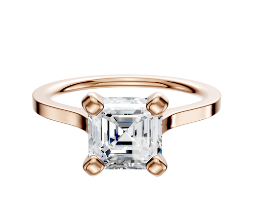 18K Rose Gold 4 Prong Cathedral Flat 1.5mm Engagement Ring