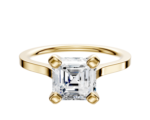 14K Yellow Gold 4 Prong Cathedral Flat 1.5mm Engagement Ring