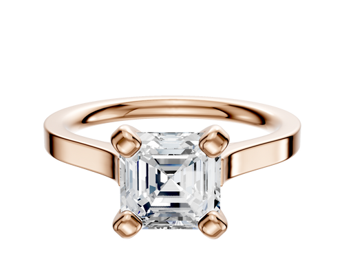 18K Rose Gold 4 Prong Cathedral Flat 2.0mm Engagement Ring