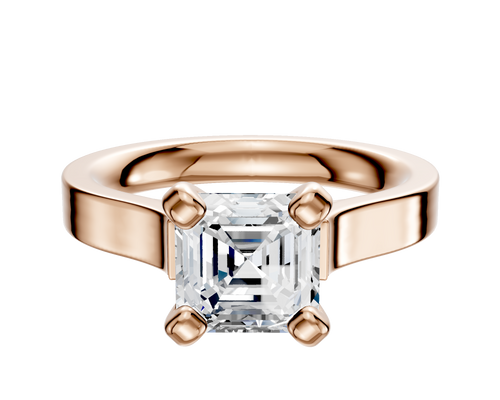 14K Rose Gold 4 Prong Cathedral Flat 3.0mm Engagement Ring