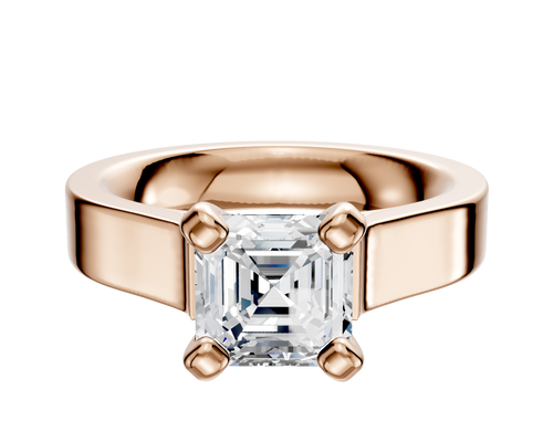18K Rose Gold 4 Prong Cathedral Flat 4.0mm Engagement Ring