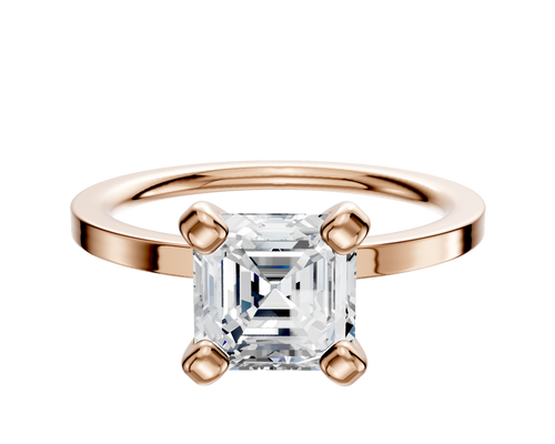 14K Rose Gold 4 Prong Classic Flat 1.5mm Engagement Ring