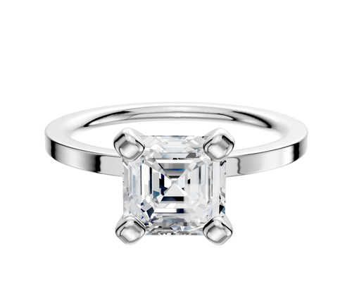 14K White Gold 4 Prong Classic Flat 1.5mm Engagement Ring