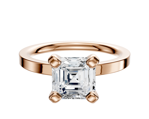 14K Rose Gold 4 Prong Classic Flat 2.0mm Engagement Ring