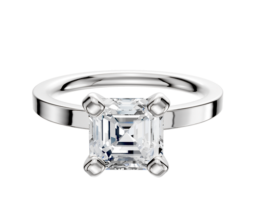 Platinum 4 Prong Classic Flat 2.0mm Engagement Ring