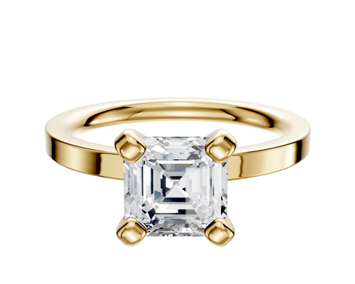 18K Yellow Gold 4 Prong Classic Flat 2.0mm Engagement Ring