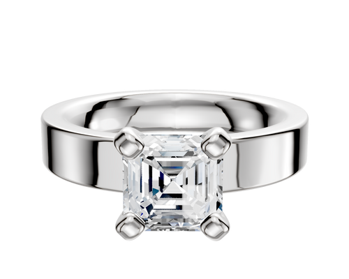 Platinum 4 Prong Classic Flat 4.0mm Engagement Ring