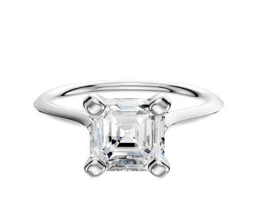 Platinum 4 Prong Cathedral Knife Edge 1.5mm Engagement Ring