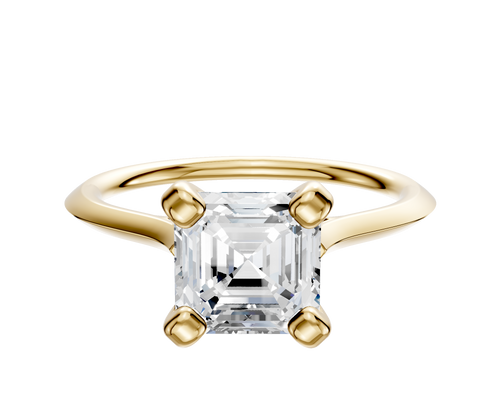 14K Yellow Gold 4 Prong Cathedral Knife Edge 1.5mm Engagement Ring