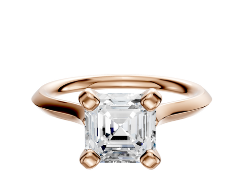 18K Rose Gold 4 Prong Cathedral Knife Edge 2.0mm Engagement Ring
