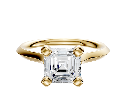 18K Yellow Gold 4 Prong Cathedral Knife Edge 2.0mm Engagement Ring