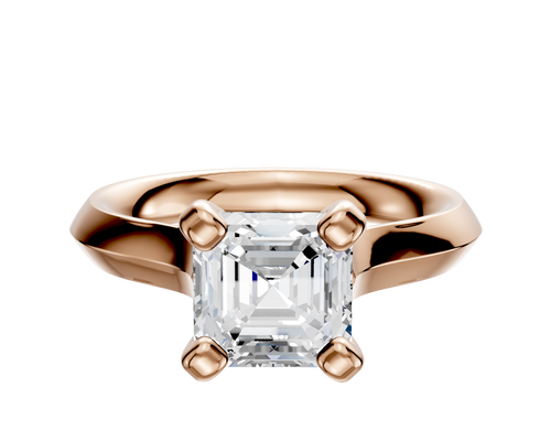 18K Rose Gold 4 Prong Cathedral Knife Edge 3.0mm Engagement Ring