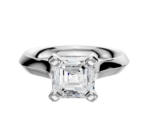 Platinum 4 Prong Cathedral Knife Edge 3.0mm Engagement Ring