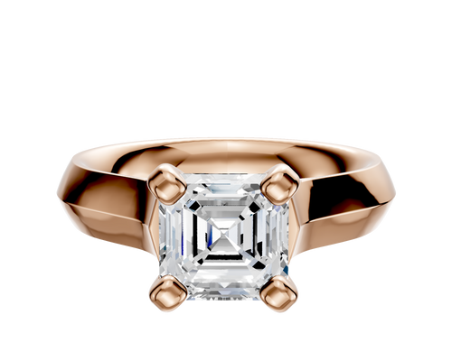 18K Rose Gold 4 Prong Cathedral Knife Edge 4.0mm Engagement Ring