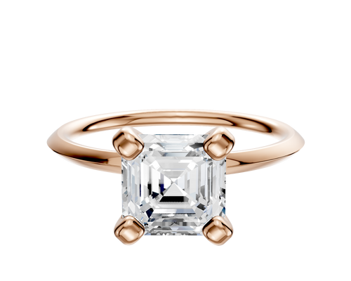 18K Rose Gold 4 Prong Classic Knife Edge 1.5mm Engagement Ring