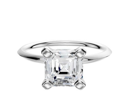 18K White Gold 4 Prong Classic Knife Edge 1.5mm Engagement Ring