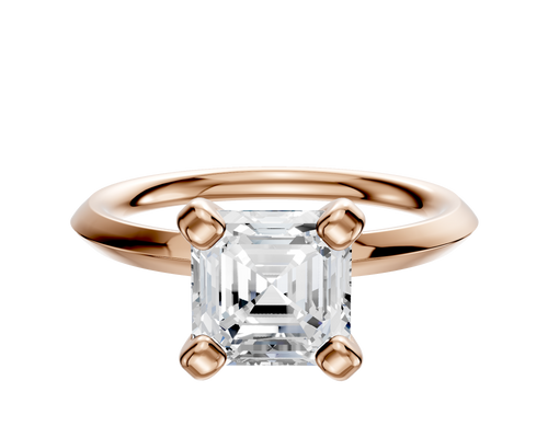 18K Rose Gold 4 Prong Classic Knife Edge 2.0mm Engagement Ring