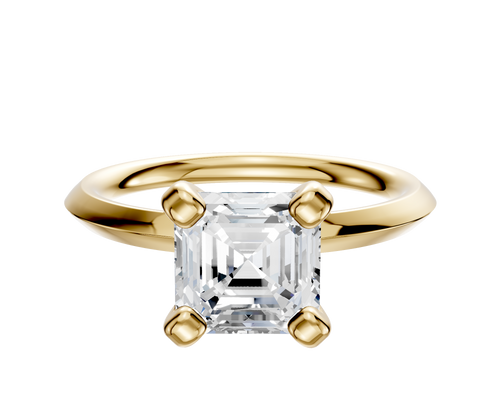18K Yellow Gold 4 Prong Classic Knife Edge 2.0mm Engagement Ring