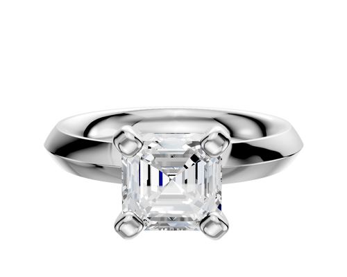 Platinum 4 Prong Classic Knife Edge 3.0mm Engagement Ring
