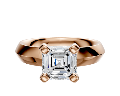 18K Rose Gold 4 Prong Classic Knife Edge 4.0mm Engagement Ring