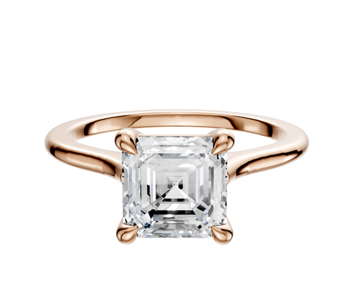 14K Rose Gold 4 Prong Basket Cathedral Dome 1.5mm Engagement Ring