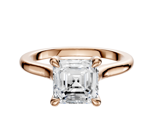 18K Rose Gold 4 Prong Basket Cathedral Dome 2.0mm Engagement Ring