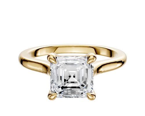 14K Yellow Gold 4 Prong Basket Cathedral Dome 2.0mm Engagement Ring