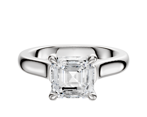 18K White Gold 4 Prong Basket Cathedral Dome 3.0mm Engagement Ring