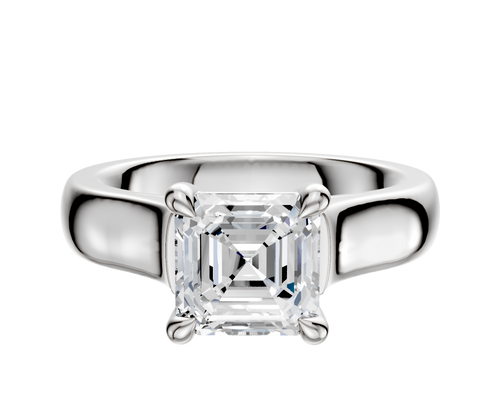 Platinum 4 Prong Basket Cathedral Dome 4.0mm Engagement Ring