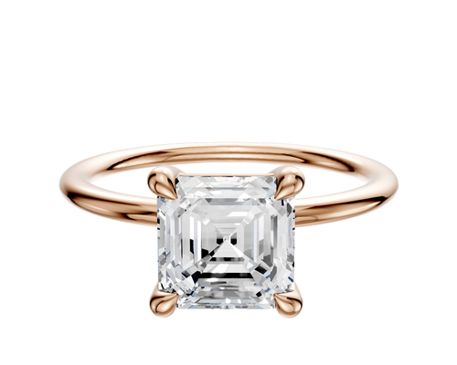 14K Rose Gold 4 Prong Basket Classic Dome 1.5mm Engagement Ring