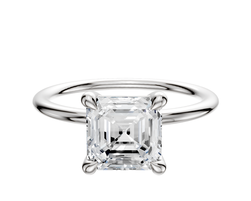 Platinum 4 Prong Basket Classic Dome 1.5mm Engagement Ring