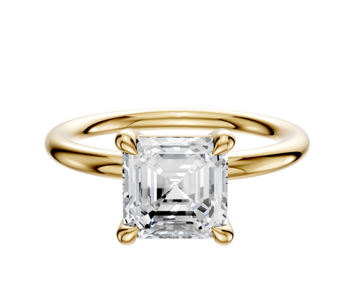 18K Yellow Gold 4 Prong Basket Classic Dome 2.0mm Engagement Ring