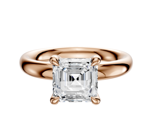 14K Rose Gold 4 Prong Basket Classic Dome 3.0mm Engagement Ring