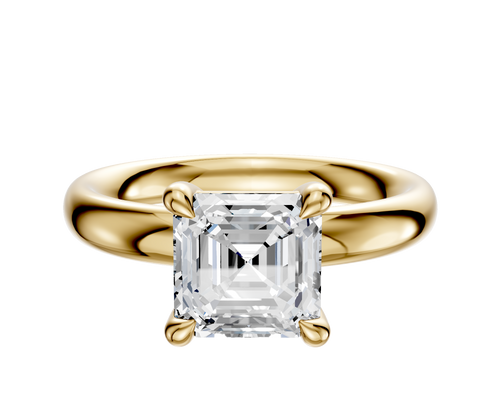 18K Yellow Gold 4 Prong Basket Classic Dome 3.0mm Engagement Ring