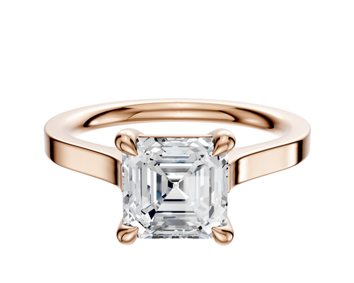 14K Rose Gold 4 Prong Basket Cathedral Flat 2.0mm Engagement Ring