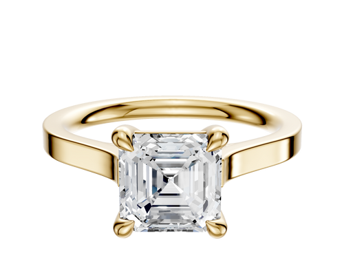 14K Yellow Gold 4 Prong Basket Cathedral Flat 2.0mm Engagement Ring