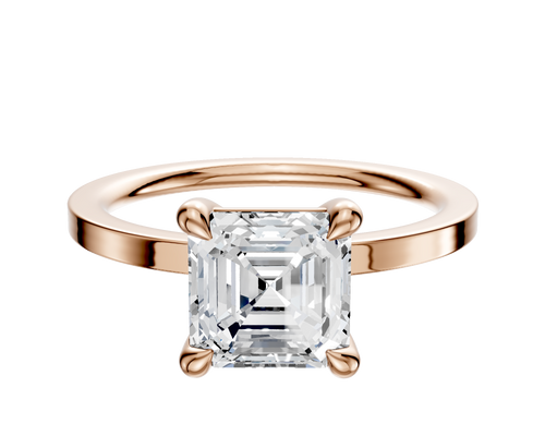 18K Rose Gold 4 Prong Basket Classic Flat 1.5mm Engagement Ring