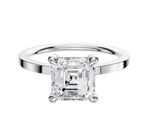 Platinum 4 Prong Basket Classic Flat 1.5mm Engagement Ring