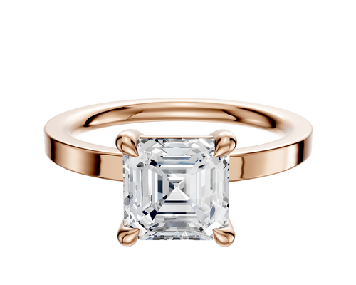18K Rose Gold 4 Prong Basket Classic Flat 2.0mm Engagement Ring
