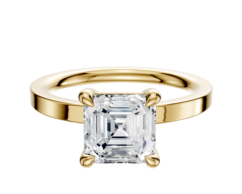 14K Yellow Gold 4 Prong Basket Classic Flat 2.0mm Engagement Ring