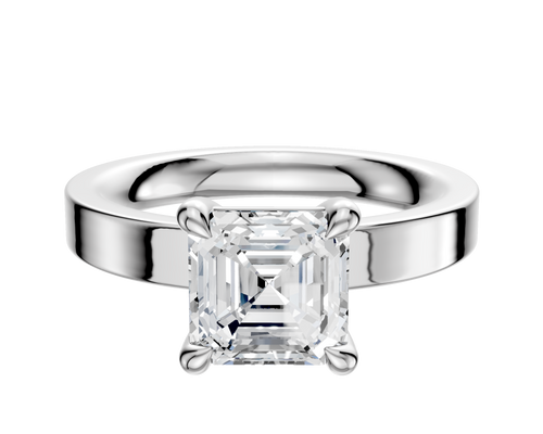 Platinum 4 Prong Basket Classic Flat 3.0mm Engagement Ring