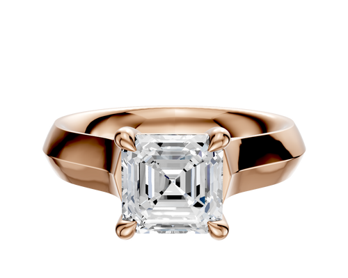 18K Rose Gold 4 Prong Basket Cathedral Knife Edge 4.0mm Engagement Ring