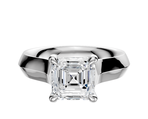 18K White Gold 4 Prong Basket Cathedral Knife Edge 4.0mm Engagement Ring