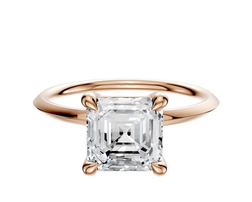 18K Rose Gold 4 Prong Basket Classic Knife Edge 1.5mm Engagement Ring