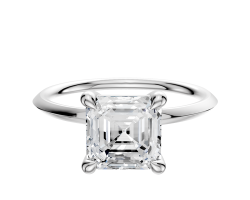 18K White Gold 4 Prong Basket Classic Knife Edge 1.5mm Engagement Ring