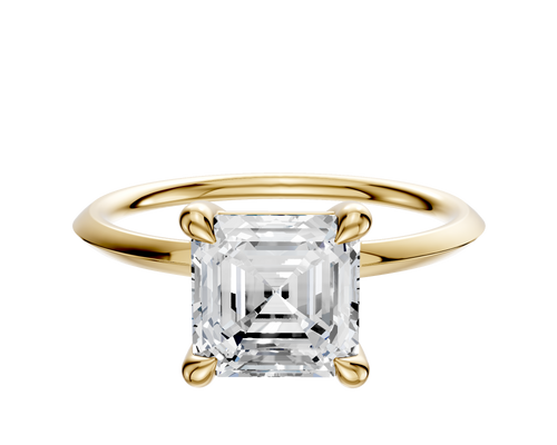 18K Yellow Gold 4 Prong Basket Classic Knife Edge 1.5mm Engagement Ring