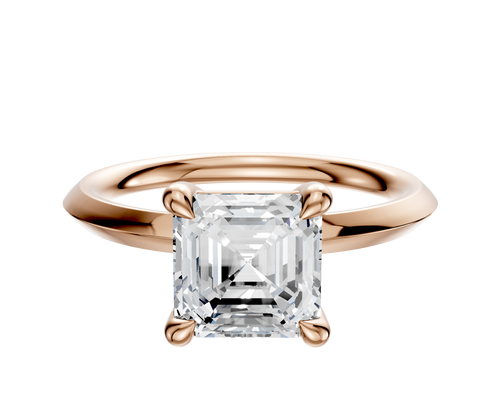 14K Rose Gold 4 Prong Basket Classic Knife Edge 2.0mm Engagement Ring