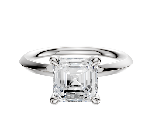 18K White Gold 4 Prong Basket Classic Knife Edge 2.0mm Engagement Ring