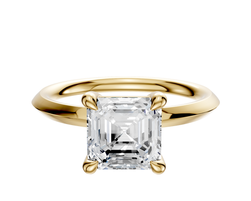 18K Yellow Gold 4 Prong Basket Classic Knife Edge 2.0mm Engagement Ring